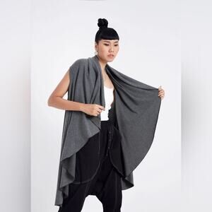 Peace & Pearls Jersey Drape Waterfall Shawl Cardigan